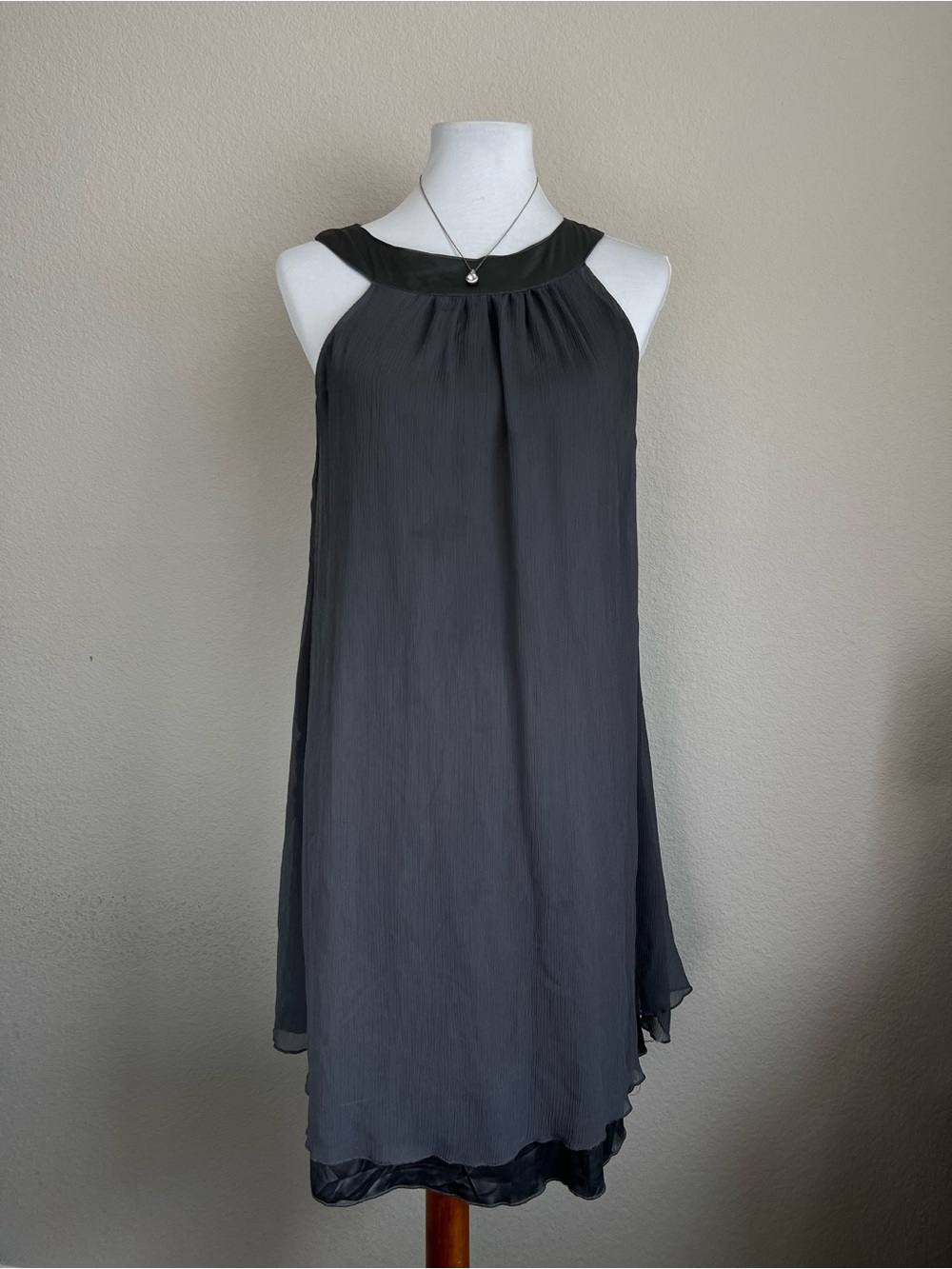 Charcoal Halter Neck Shift Midi Dress by Romy